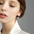 wholesale 925 Sterling Silver Pig on Crescent Moon Star Charm Dangle Earrings for Women-0-1