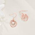 wholesale 925 Sterling Silver Pink Pearl Swirl Circle Drop Dangle Earrings-0-18