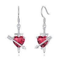 wholesale 925 Sterling Silver Red Heart Arrow Drop Earrings for Women Valentines Day Gifts-Sword Heart