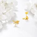 wholesale 14K Yellow Gold Dragonfly Stud Earrings with Intricate Insect Design for Women-0-4