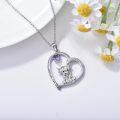 wholesale 925 Sterling Silver Cow Heart Love You Forever Pendant Necklace for Women-0-1