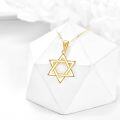 wholesale 14K Gold Star of David Hexagram Pendant Necklace for Women-0-3