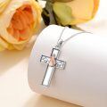 wholesale 925 Sterling Silver Musical Cross Pendant Necklace with Violinist Design for Women Gifts-0-2