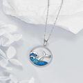 wholesale 925 Sterling Silver Whale Wave Ocean Pendant Necklace for Mom Sea Life s-0-2
