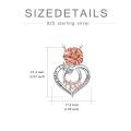 wholesale 925 Sterling Silver Rose Heart Pendant I Love You Mom Necklace Fashion  for Mother's Day-0-5