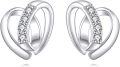 wholesale 925 Sterling Silver CZ Heart Stud Earrings for Women - Birthday Gift Ideas-0-0