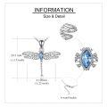 wholesale 925 Sterling Silver Blue Crystal Dragonfly Pendant Necklace for Women and Moms-0-3