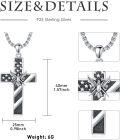 wholesale 925 Sterling Silver American Flag Angel Cross Pendant Necklace  with 34+2 Extender Chain for Men Women Gifts Jewelry Accessories-0-4