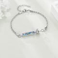 wholesale 925 Sterling Silver Blue Green Enamel Dragonfly & Butterfly Cremation Ashes Memorial Keepsake Bracelet for Women-0-3