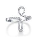 wholesale 925 Sterling Silver Safety Pin Design Open Adjustable Band Rings for Women and Men with Cubic Zirconia Stones - Unique s-0-0