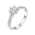 TOUPOP 14k Gold Plated Moissanite 4-Prong Engagement Ring-0-0