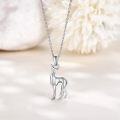 wholesale 925 Sterling Silver Greyhound Dog Pendant Necklace for Women Girls  43cm Chain Length-0-2