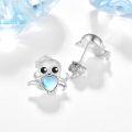 wholesale 925 Sterling Silver Heart-Shaped Octopus Moonstone Stud Earrings for Women - Hypoallergenic Gift Idea-0-1