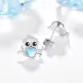 wholesale 925 Sterling Silver Heart-Shaped Octopus Moonstone Stud Earrings Wholesale for Women - Hypoallergenic Gift Idea-0-1