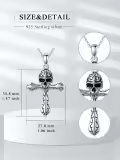 wholesale 925 Sterling Silver Cross Pendant Necklaces Wholesale with Skull and Bones Charm s for Men/Women-0-3
