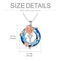TOUPOP Sterling Silver Blue Crystal Y Initial Rose Pendant Necklace-0-4