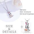 wholesale 925 Sterling Silver Rainbow Crystal Bunny Pendant Necklace for Girls' Gifts-0-3