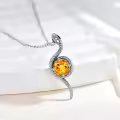 wholesale Metal Stone Snake Birthstone Pendant Necklace Wholesale for Women-0-1