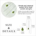 wholesale 925 Sterling Silver Green Stone Teardrop Chain Drop Earrings for Women-0-5