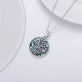 wholesale 925 Sterling Silver Tree of Life with Ravens and Abalone Shell Pendant Necklace for Men-0-4