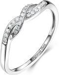 wholesale TOUPOP Personalized Custom Twisted Infinity Sterling Silver Moissanite Engagement Ring Stacking Rings Wedding Anniversary Christmas For Women Girlfriend -0-0