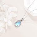 wholesale 925 Sterling Silver Blue Opal Phoenix Pendant Necklace for Women's Gifts-0-4