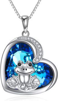 wholesale TOUPOP Frog Necklace S925 Sterling Silver Crystal Frog Jewelry For Women -undefined
