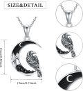 wholesale 925 Sterling Silver Raven Moon Star Necklace Pendant Gothic Jewelry for Women Men-0-1