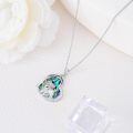 wholesale 925 Sterling Silver Boston Terrier Bone Pendant Necklace With Abalone Inlay-0-4