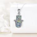 wholesale 925 Sterling Silver Hamsa Hand with Daisy and Evil Eye Star of David Chai Pendant Lucky Charm Necklace for Women & Men-0-1