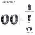 wholesale 925 Sterling Silver Metal Black Onyx Star Studs - 925 Fine Jewelry Minimalist Design for Men & Women-0-3