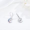wholesale 925 Sterling Silver Moonstone & Crystal Dragonfly Horse Dangle Earrings for Women-0-5