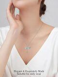 TOUPOP Sterling Silver Opal Dragonfly Pendant Necklace for Women-0-1