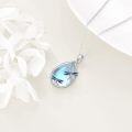 wholesale 925 Sterling Silver Blue Moonstone Dragonfly Pendant Necklace for Women-0-3