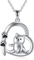 wholesale 925 Sterling Silver Bear Paw Necklace with Rolo Chain - Nickel-Free, Lead-Free, Cadmium-Free - 23mm Pendant - Gift Box Included - Ideal for Lover, Mother, Daughter, Friend - 100% Satisfaction Guarantee-0-0