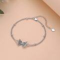 wholesale 925 Sterling Silver Butterfly Charm Bracelet with Multi-Colored Stones and Hearts-0-2