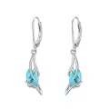 TOUPOP Sterling Silver Gemstone Oval Dangle Drop Earrings for Women-0-0