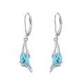 TOUPOP Sterling Silver Gemstone Oval Dangle Drop Earrings for Women-0-0