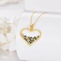 wholesale 10K Gold Rainbow Crystal Heart Pendant Necklace s for Her-0-2