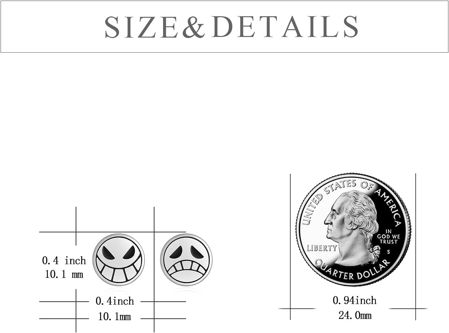 Sterling Silver Ace Stud Earrings One Piece Anime Cosplay Jewelry-0-3