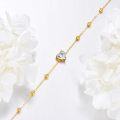 wholesale 14K Real Gold & Moissanite Heart Bracelet, 6.5-7.5 Inch, Hypoallergenic-0-3