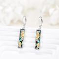wholesale 925 Sterling Silver Sunflower & Abalone Shell Leverback Earrings - Mustard Seed Inspired Design-0-3