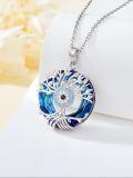TOUPOP Sterling Silver Turquoise Evil Eye Tree Of Life Pendant Necklace-0-4