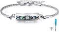 wholesale 925 Sterling Silver Lotus Flower Abalone Shell Memorial Keepsake Urn Bracelet with Funnel and Fill Tool-0-0