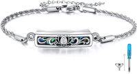 wholesale 925 Sterling Silver Lotus Flower Abalone Shell Memorial Keepsake Urn Bracelet with Funnel and Fill Tool-Lotus