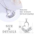 wholesale 925 Sterling Silver Heart-Shaped Bear Family Pendant Necklaces for Women Gifts-0-3
