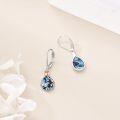 wholesale 925 Sterling Silver Rose Gold Abalone Shell Butterfly Flower Drop Earrings-0-2