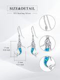 wholesale 925 Sterling Silver Blue Fire Opal Mermaid Dangle Drop Earrings for Women Beach -0-4