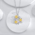 wholesale 925 Sterling Silver Sunflower Trinity Knot Pendant Necklace for Women-0-1