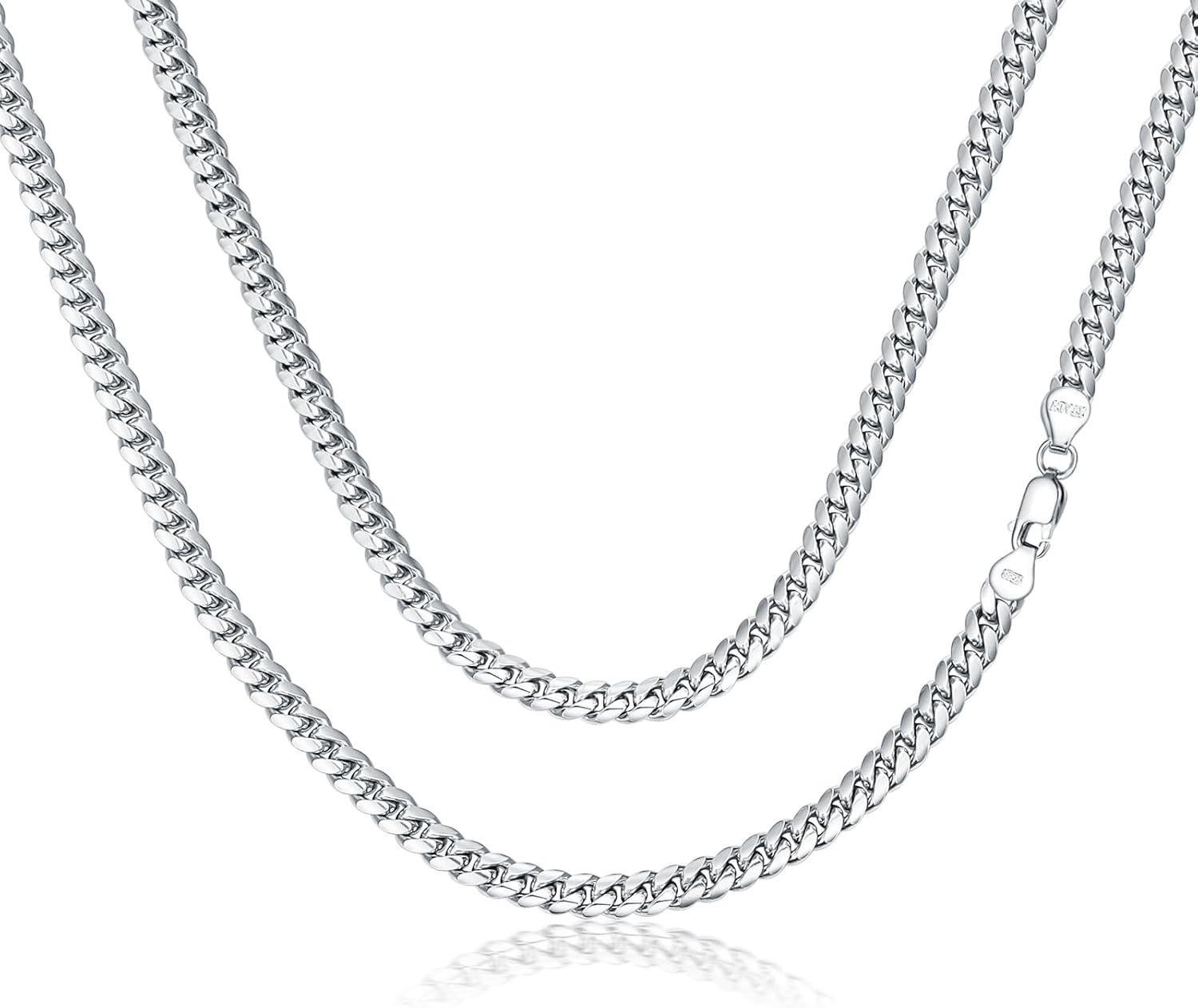 Sterling Silver Cuban Link Chain 3mm 4mm 5mm for Men Women 18 26 -0-1